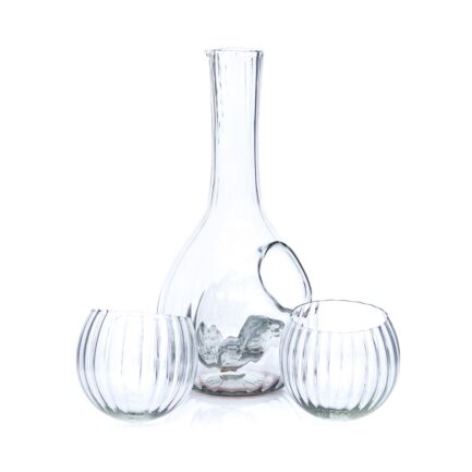 Optic Wine Cooler with 2 Rounded Optic Tumblers